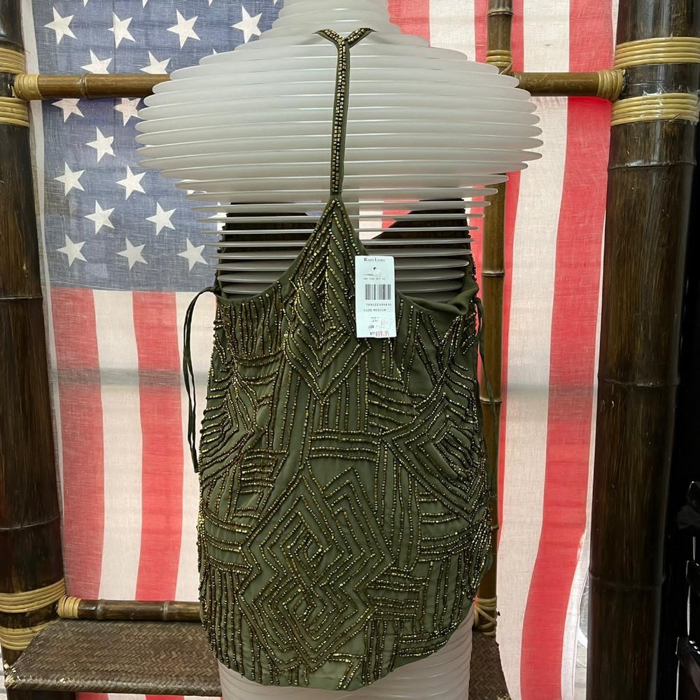 $298 NWT Polo by Ralph Lauren DAMAGE dress top - Picture 2 of 10